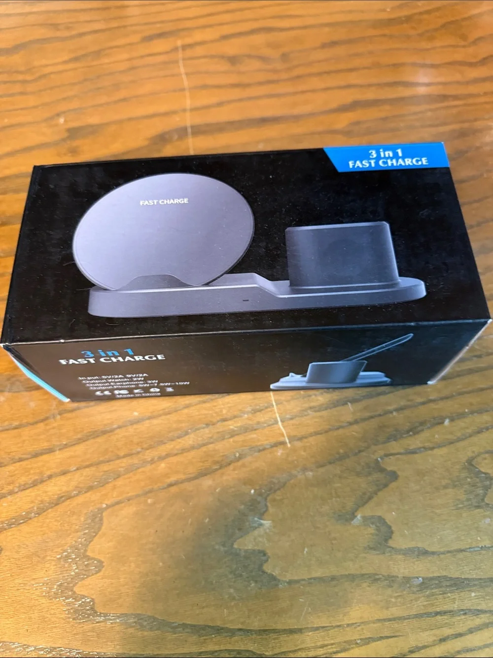 3-in-1 Fast Charge Wireless Charging Stand - Black